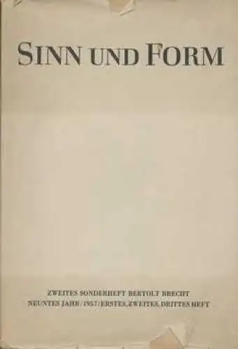 Buch: Sinn und Form, Brecht, Bertolt. Sinn und Form 2. Sonderheft, 1957
