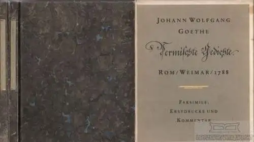 Buch: Vermischte Gedichte, Goethe, Johann Wolfgang von. 2 Bände, 1984