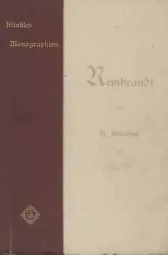 Buch: Rembrandt, Knackfuß, H. Künstler-Monographien, 1904, gebraucht, gut