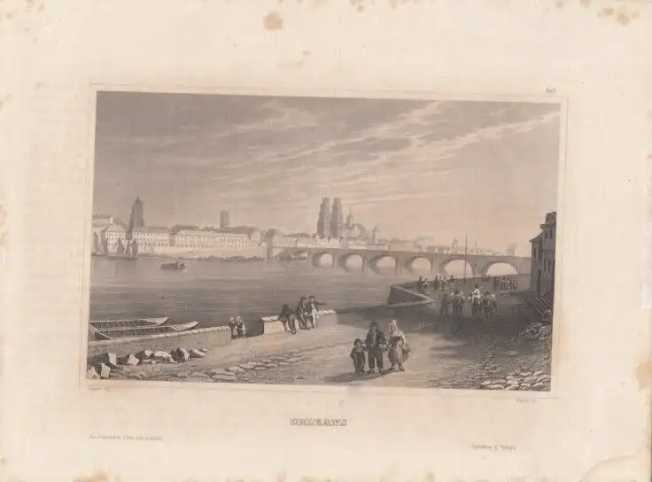 Orleans. aus Meyers Universum, Stahlstich. Kunstgrafik, 1850, gebraucht, gut
