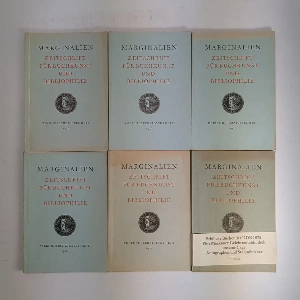 Marginalien. Zeitschrift für Buchkunst und Bibliophilie, 22 Hefte, 1974-1979