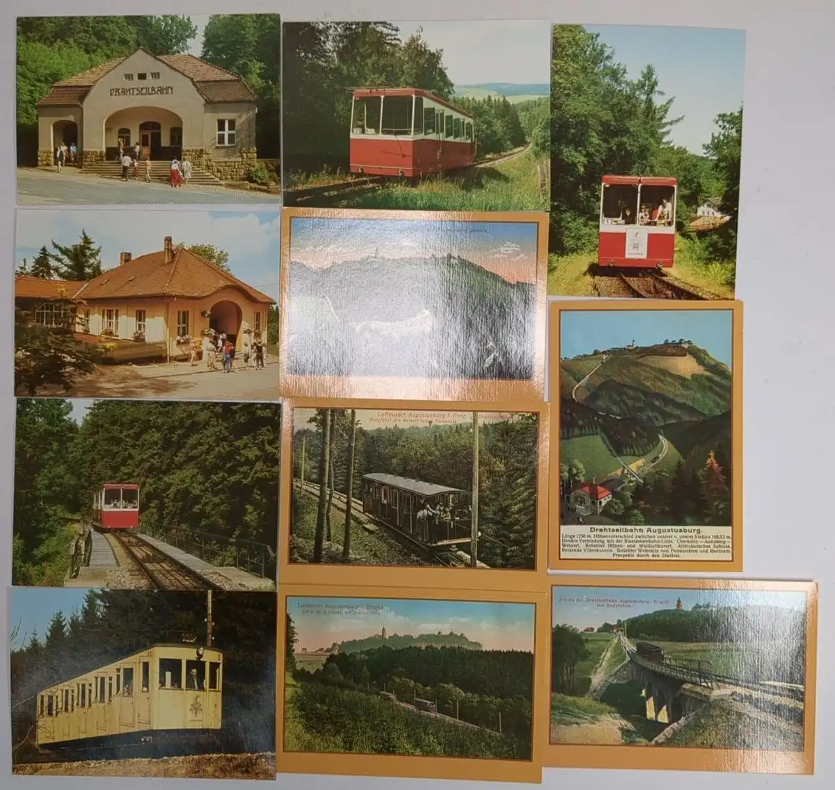 AK Lot: 11 Postkarten Drahtseilbahn Augustusburg, Bild und Heimat, Ansichtskarte