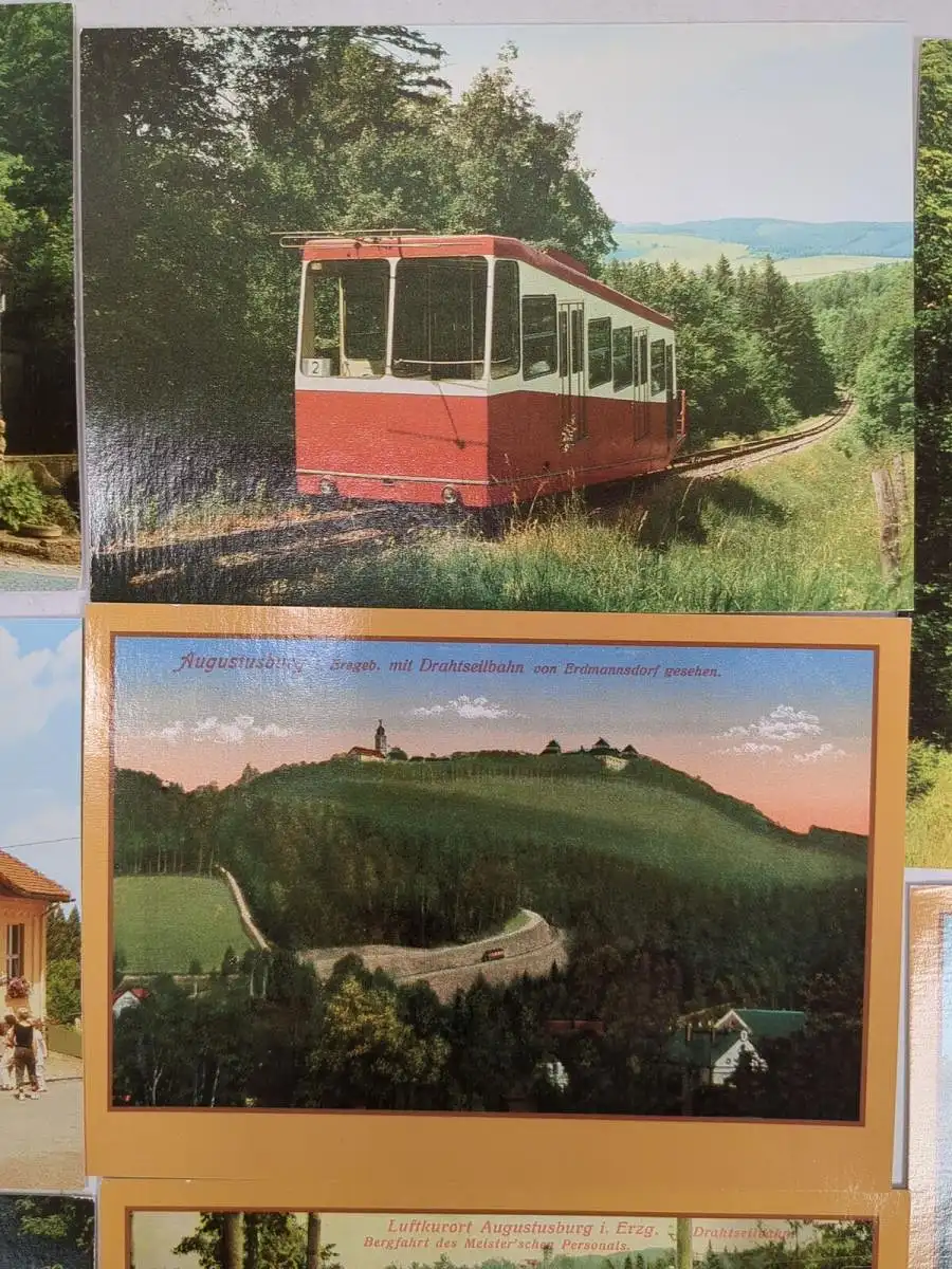 AK Lot: 11 Postkarten Drahtseilbahn Augustusburg, Bild und Heimat, Ansichtskarte