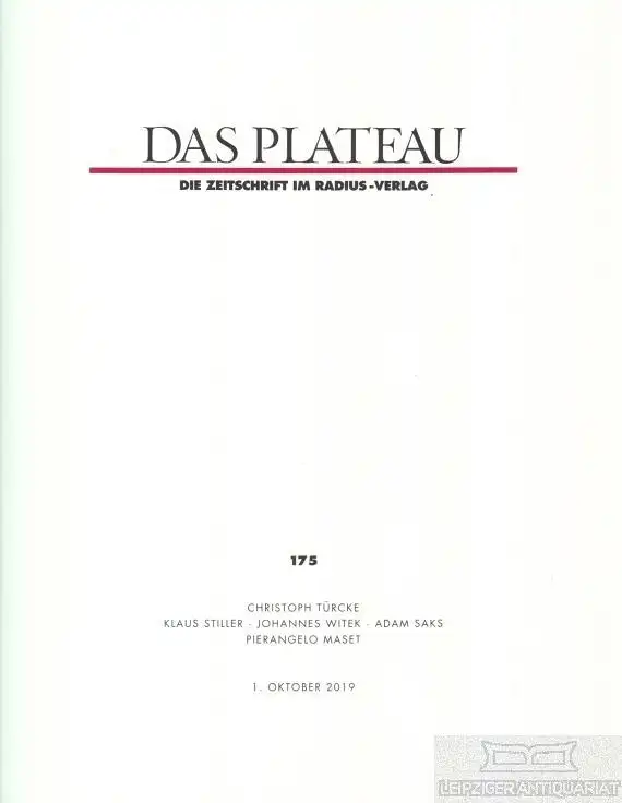 Das Plateau 175, Erk, Wolfgang. Das Plateau, 2019, Radius-Verlag