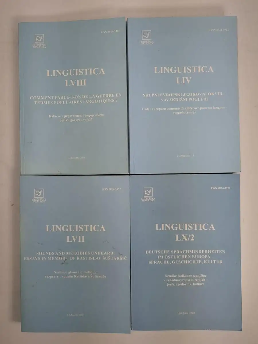 4 Bücher Linguistica LVIII / LIV / LVII / LX/2, Ljubljana, 4 Bände, mehrsprachig