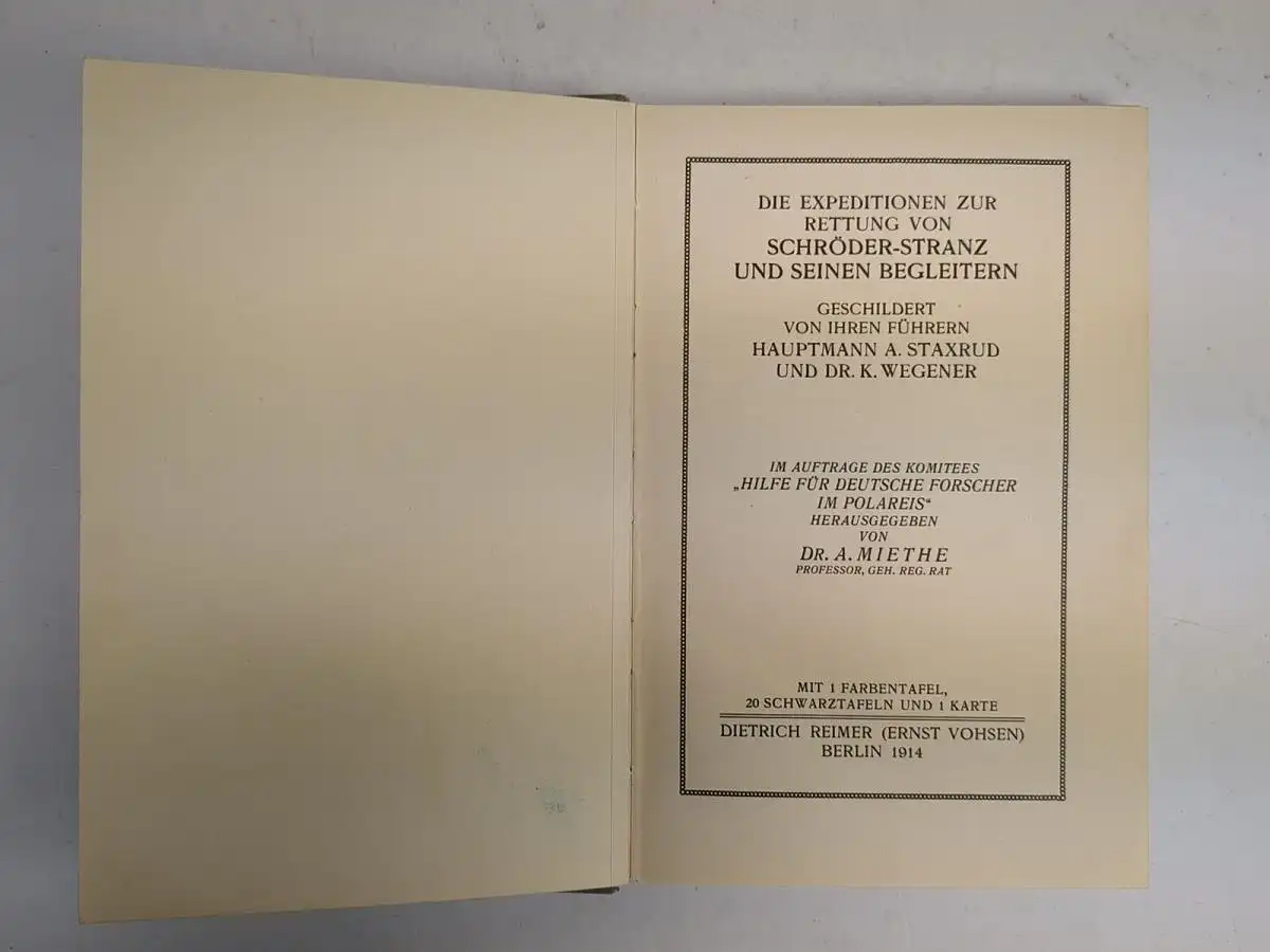 Buch: Die Expedition zur Rettung von Schröder-Stranz und seinen Begleitern, 1914