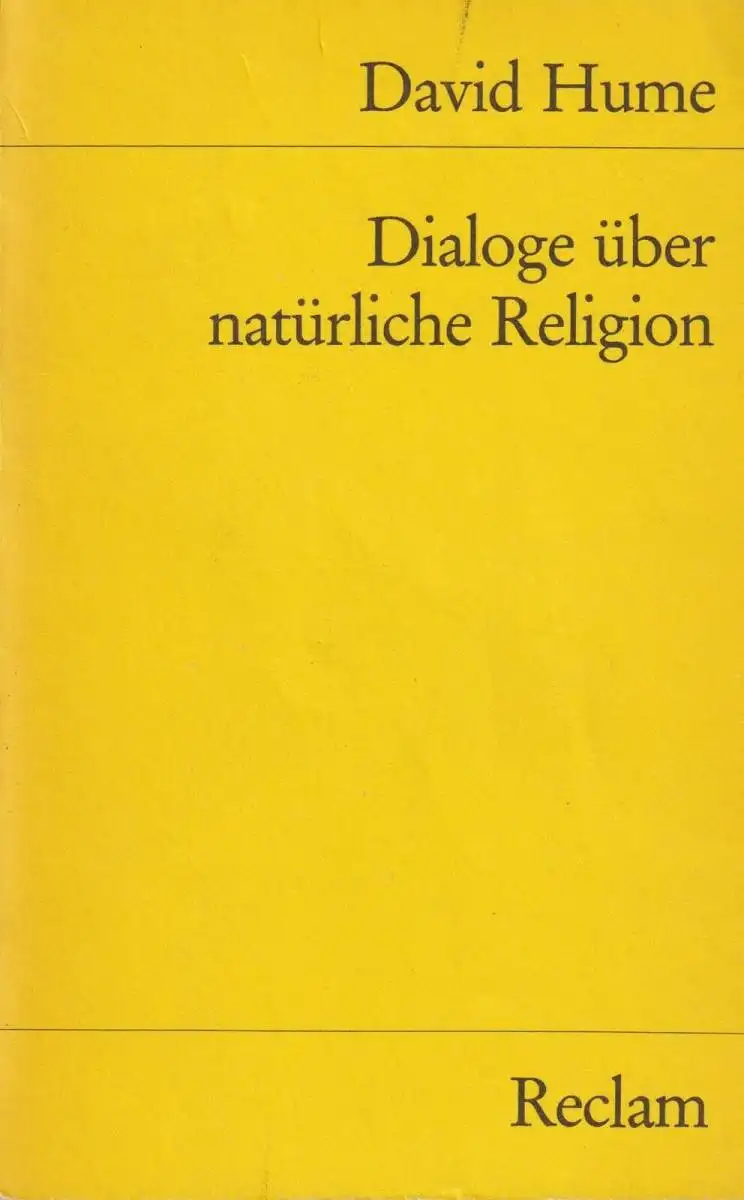 Buch: Dialoge über natürliche Religion, Hume, David, 1981, Philipp Reclam Verlag