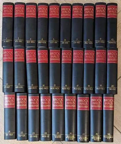Buch: Brockhaus Enzyklopädie in vierundzwanzig Bänden (1-28 +30), 1986, 29 Bände