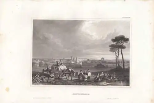 Montpellier. aus Meyers Universum, Stahlstich. Kunstgrafik, 1850, gebrauc 265879