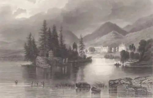 On Lake George. aus Meyers Universum, Stahlstich. Kunstgrafik, 1850