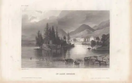 On Lake George. aus Meyers Universum, Stahlstich. Kunstgrafik, 1850