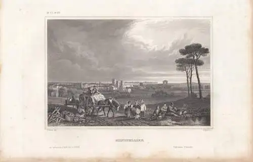 Montpellier. aus Meyers Universum, Stahlstich. Kunstgrafik, 1850, gebrauc 265645