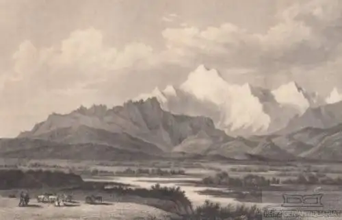 Der Caucasus. aus Meyers Universum, Stahlstich. Kunstgrafik, 1850