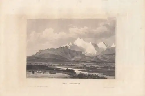 Der Caucasus. aus Meyers Universum, Stahlstich. Kunstgrafik, 1850