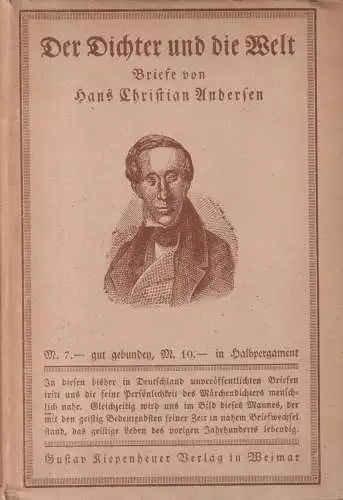 Buch: Der Dichter und die Welt, Briefe, Hans Chr. Andersen, 1917, Kiepenheuer
