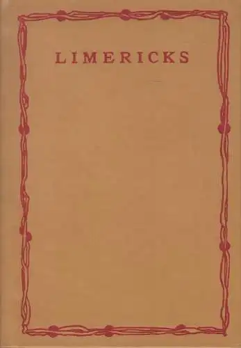 Buch: Limericks, Petersen, Hans. 1984, Verlag Volk und Welt, gebraucht, gut