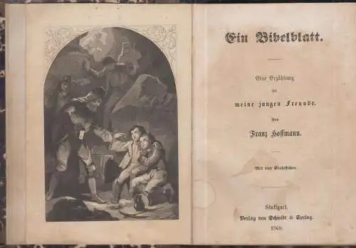 Buch: Ein Bibelblatt, Hoffmann, Franz. 1860, Verlag Schmidt & Spring