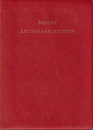 Buch: Geschichten vom Herrn Keuner, Brecht, Bertolt. 1958, Aufbau Verlag