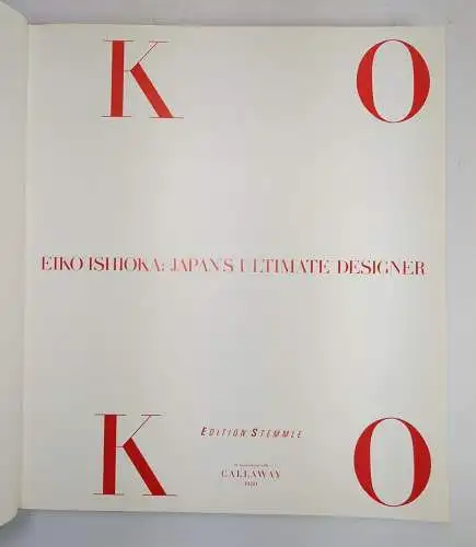 Buch: Eiko Ishioka - Japan's Ultimate Designer, 1990, Edition Stemmle / Callaway