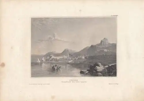 Cyprus Hauptstadt der Insel Cypern. aus Meyers Universum, Stahlstich. 1850