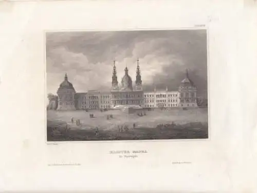 Kloster Mafra in Portugal. aus Meyers Universum, Stahlstich. Kunstgrafik, 1850