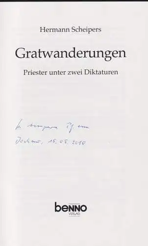 Buch: Gratwanderungen, Scheipers, Hermann, St. Benno-Verlag, gebraucht, sehr gut