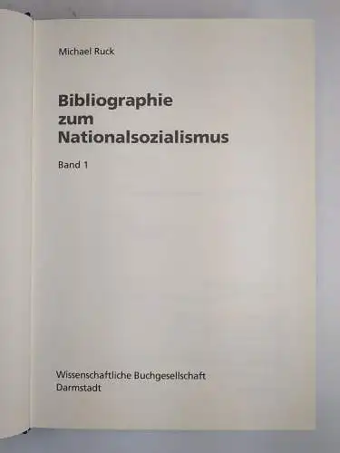 Buch: Bibliographie zum Nationalsozialismus, 2 Bände + CD-Rom, Michael Ruck, WBG