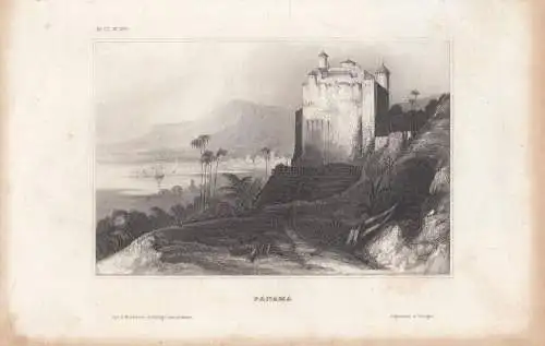 Panama. aus Meyers Universum, Stahlstich. Kunstgrafik, 1850, gebraucht, gut
