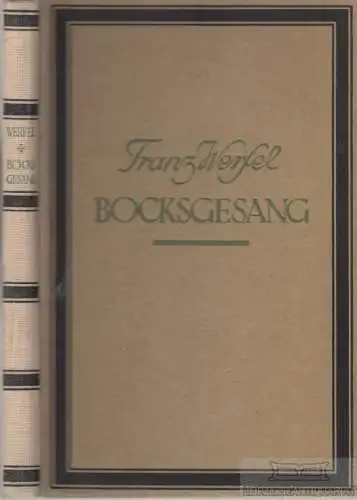 Buch: Bocksgesang, Werfel, Franz. 1921, Kurt Wolff Verlag, In fünf Akten