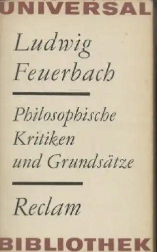 Buch: Philosophische Kritiken und Grundsätze, Feuerbach, Ludwig. 1969
