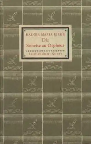 Insel-Bücherei 115, Die Sonette an Orpheus, Rilke, Rainer Maria, Insel-Verlag