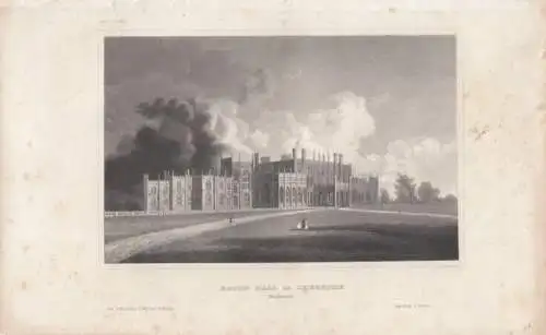 Eaton Hall in Cheshire (England). aus Meyers Universum, Stahlstich. Kunstgrafik