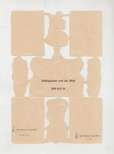 Glanzbilder: Rotkäppchen..., Nr. 1230, Stammbuchbilder, Oblaten, DDR, komplett