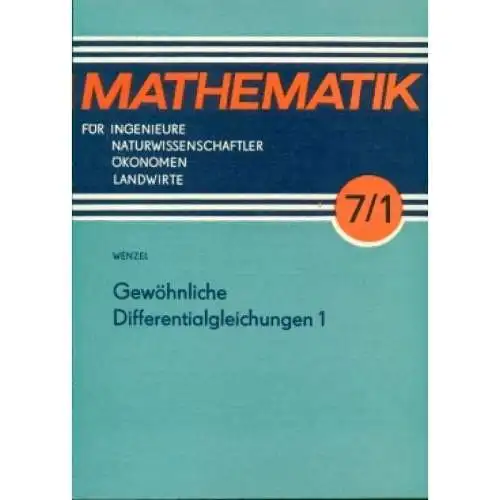 Buch: Gewöhnliche Differentialgleichungen 1, Wenzel, H. 1974, gebraucht, gut