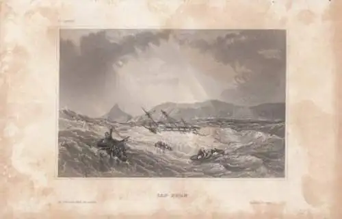 Cap Horn. aus Meyers Universum, Stahlstich. Kunstgrafik, 1850, gebraucht, gut