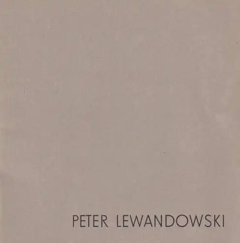 Buch: Peter Lewandowski, Zeichnungen, Plastik, 1987, VBK - DDR, gebraucht, gut