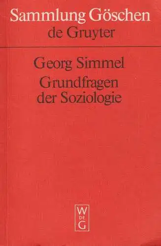 Buch: Grundfragen der Soziologie, Simmel, Georg, 1984, Walter de Gruyter