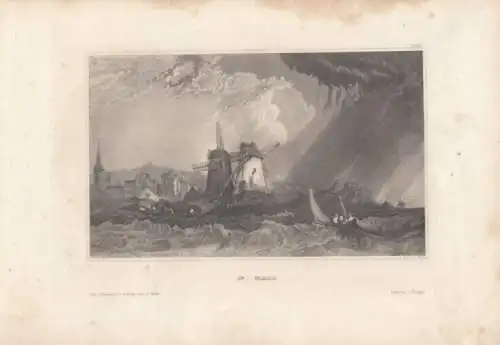 St. Malo. aus Meyers Universum, Stahlstich. Kunstgrafik, 1850, gebraucht, 266428