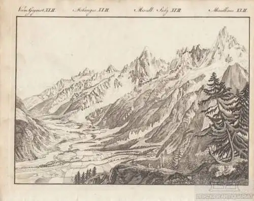 Verm. Gegenst. Tafel XLII. Landschaft. Berge, Kupferstich, Bertuch. Kunstgrafik