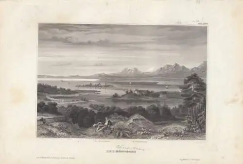 Der Königsee. aus Meyers Universum, Stahlstich. Kunstgrafik, 1850