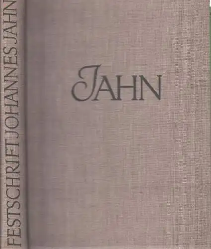 Buch: Festschrift Johannes Jahn, 1958, Seemann Verlag