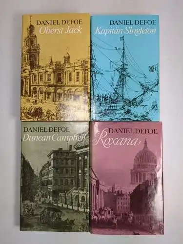 4 Bücher Daniel Defoe - Werke in Einzelbänden: Jack, Roxana, Singleton, Campbell