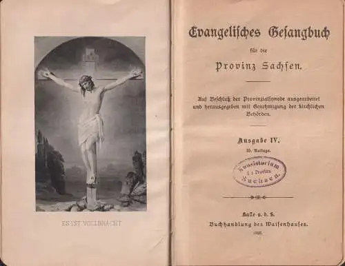 Buch: Evangelisches Gesangbuch für die Provinz Sachsen. 1922, Waisenhaus