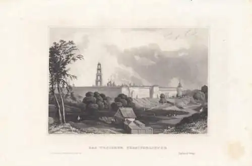 Das Troizker Sergiuskloster. aus Meyers Universum, Stahlstich. Kunstgrafik, 1850