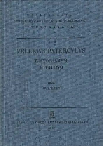 Buch: Historiarum. Libri Duo, Paterculus, Velleius, 1988, gebraucht, sehr gut