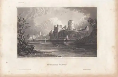 Pembroke-Castle. aus Meyers Universum, Stahlstich. Kunstgrafik, 1850