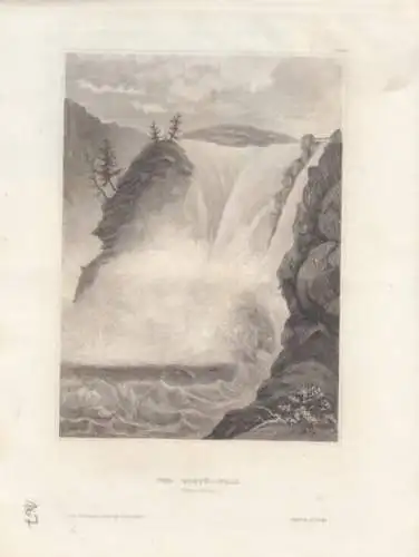 Der Toppö-Fall (Göta-Canal). aus Meyers Universum, Stahlstich. Kunstgrafi 265969