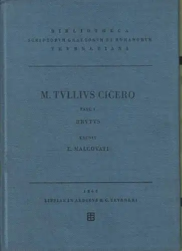 Buch: M. Tullius Cicero: Fasc. 4 Brutus, Cicero, 1965, gebraucht, sehr gut