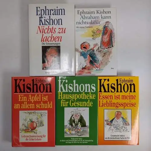 5 Bücher Ephraim Kishon: Nichts zu lachen, Abraham, Apfel, Hausapotheke, Essen..