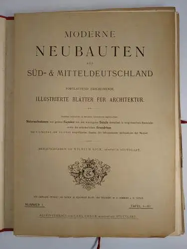 Moderne Neubauten. Erster Jahrgang in 10 Lieferungen, Wilhelm Kick, 100 Tafeln